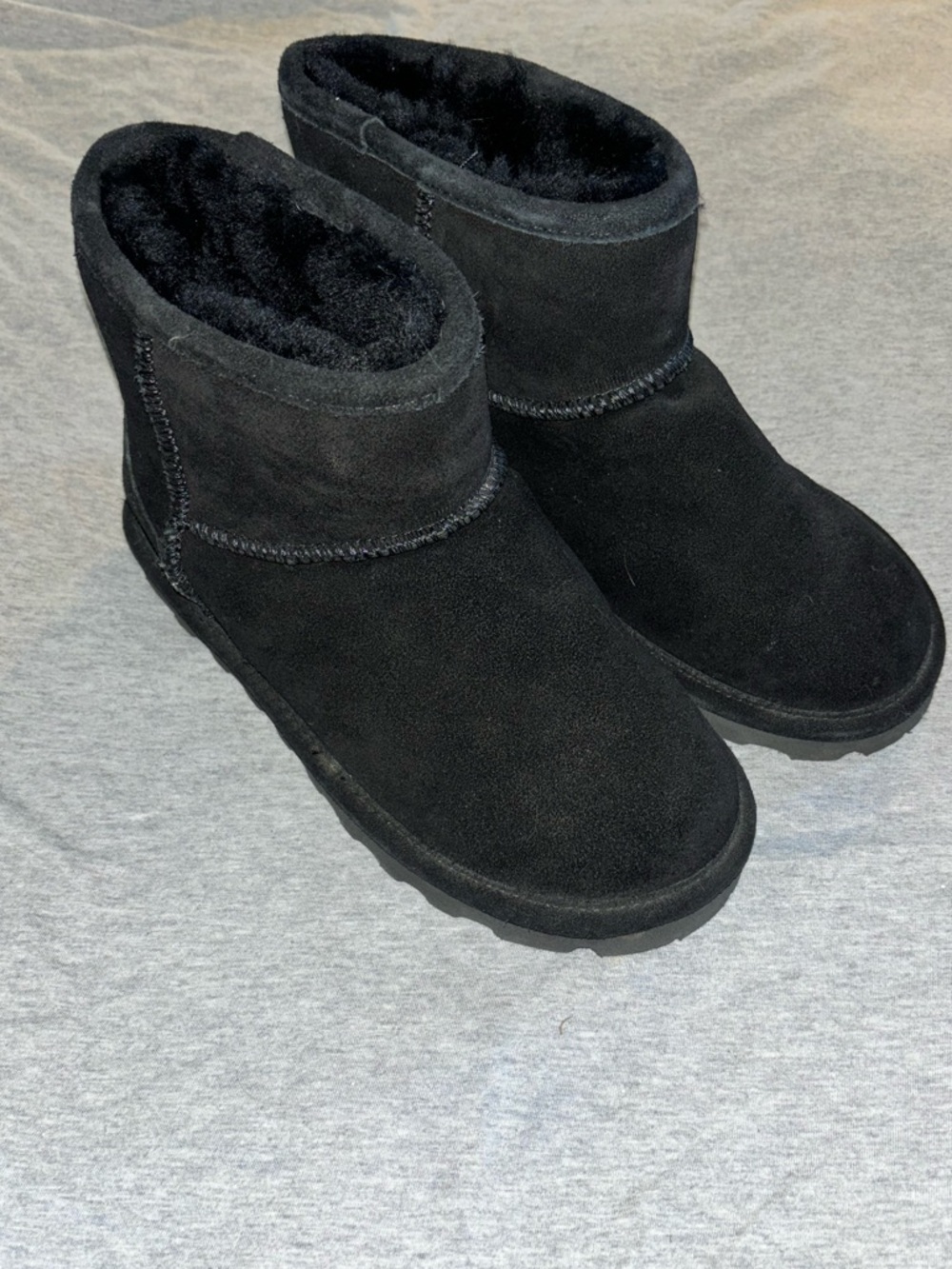 BearPaw Black Short Boot with Plush Lining